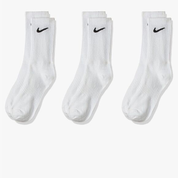 Nike Unisex Everyday Lightweight Crew 4 Pair White/Black, L NWT IN PACKAGING - Picture 2 of 6